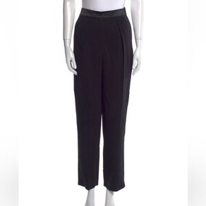 forte forte Straight Leg Pants Black High-Rise Pockets Zip & Button Closure Sz0